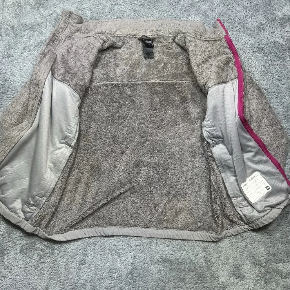The North Face Girls XL (18) Oso Plush Fleece Full Zip Jacket-Gray‎ w/ Pink